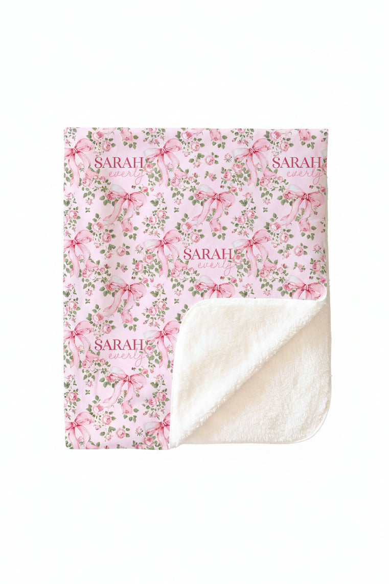 Bows in Bloom Personalized Kids Blanket