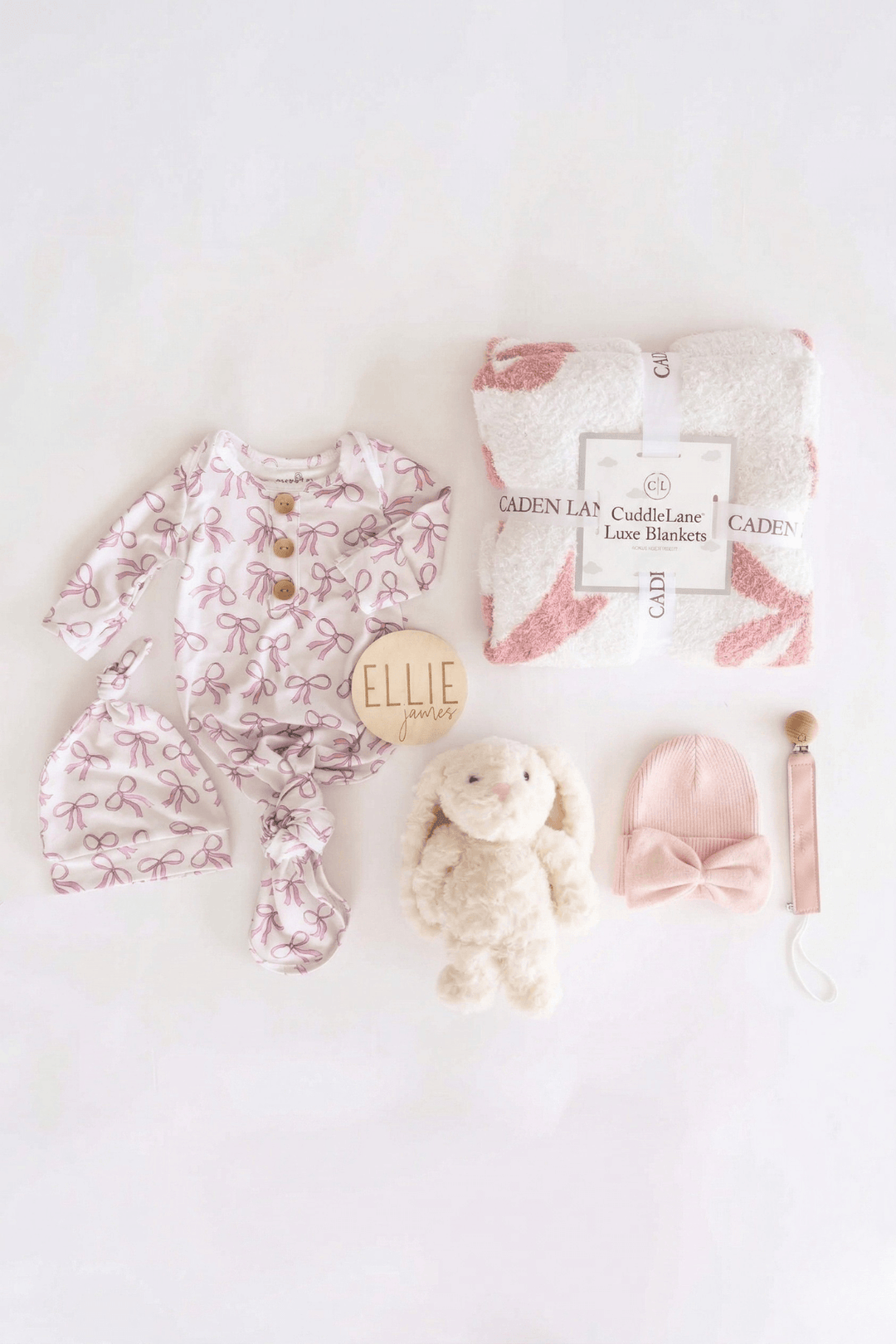 Standard - girly baby shower gift box for newborn girls bow themed