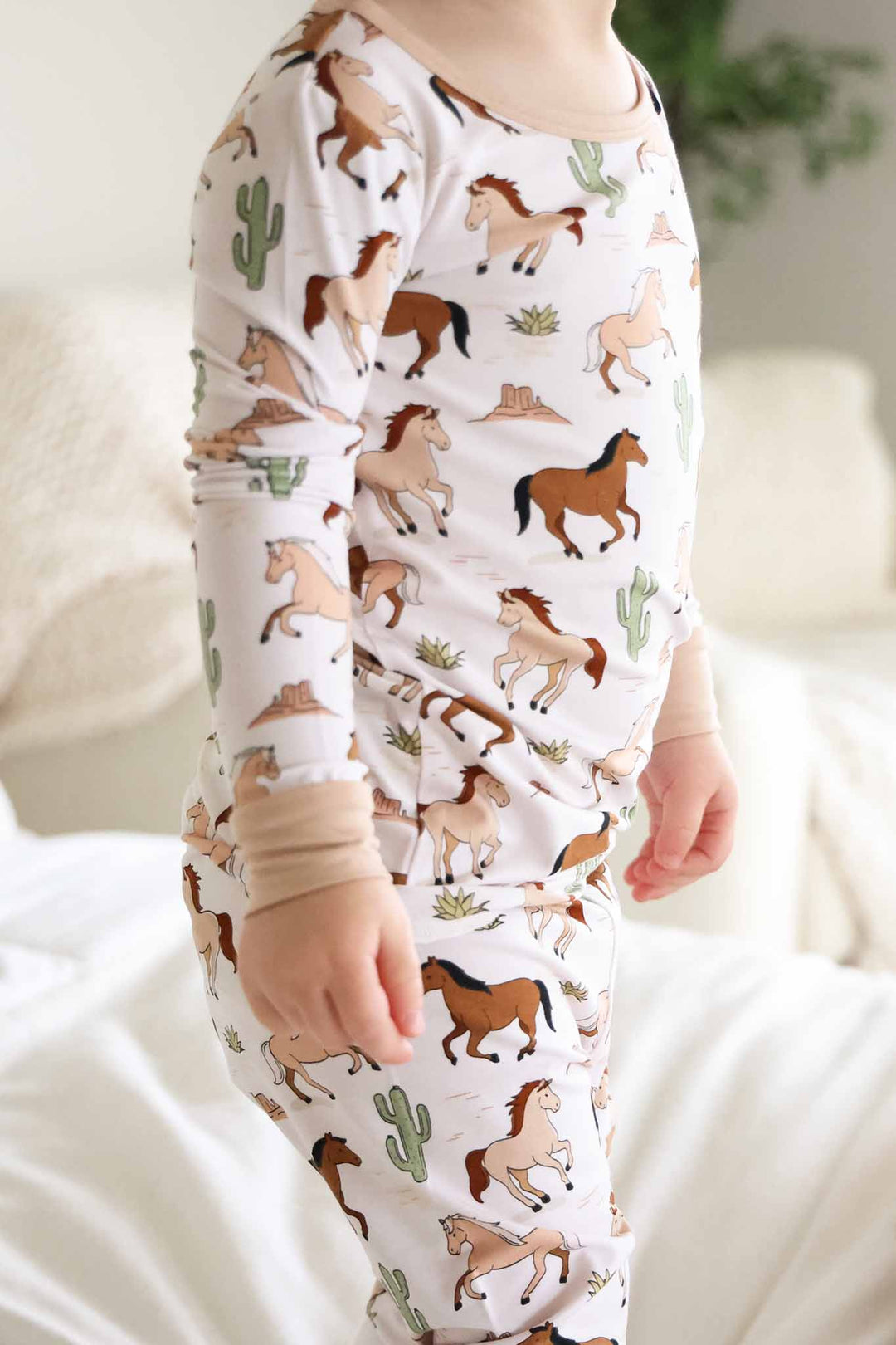 galloping horse and cactus pajama set 