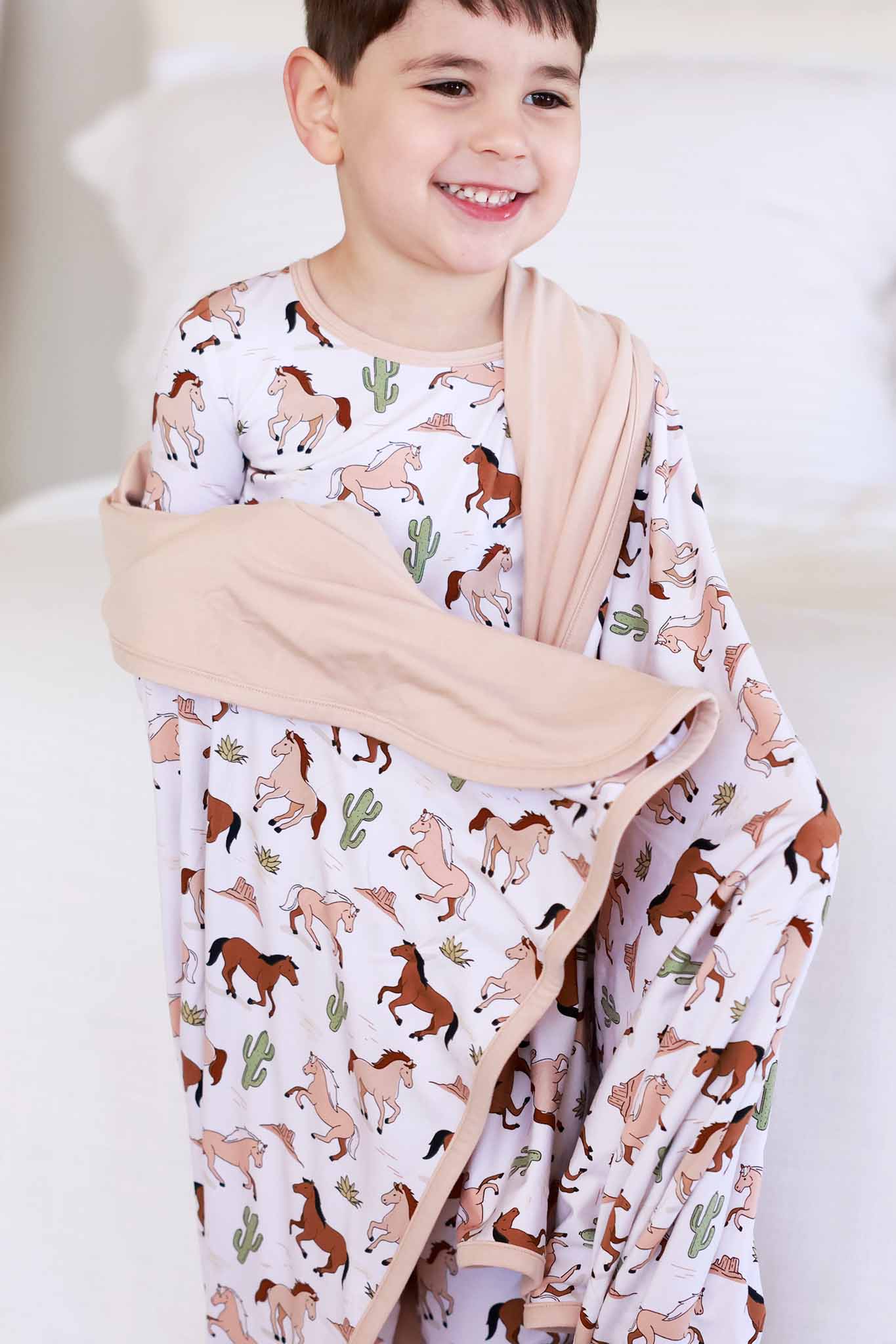 Double Sided Bamboo Blanket | Pony Club Neutral