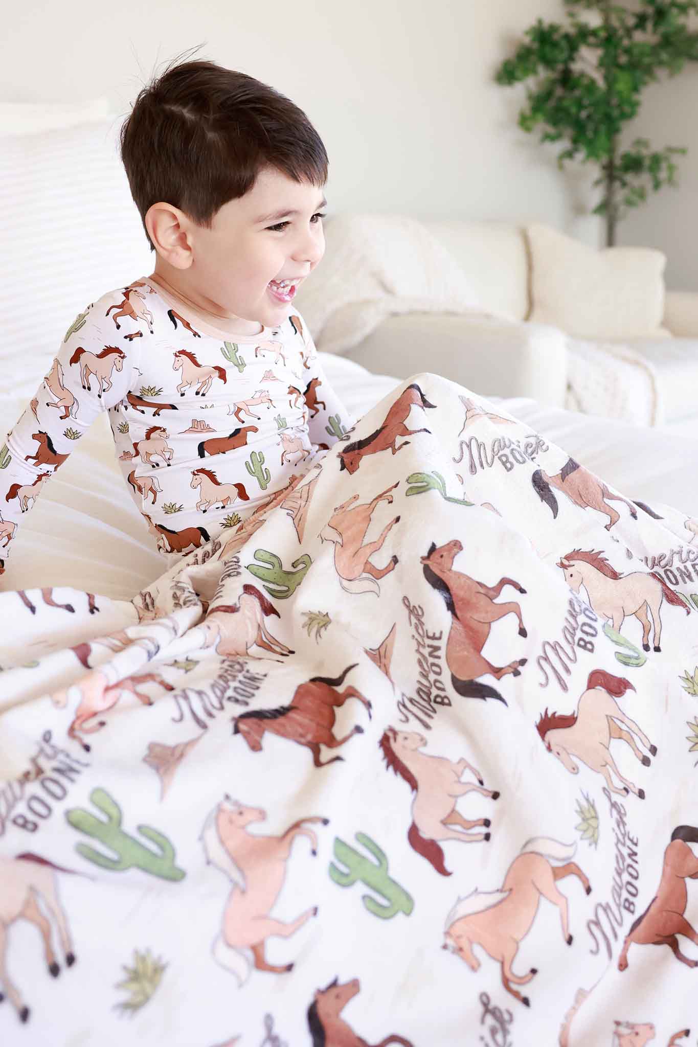 Personalized Kids Blanket | Pony Club Neutral