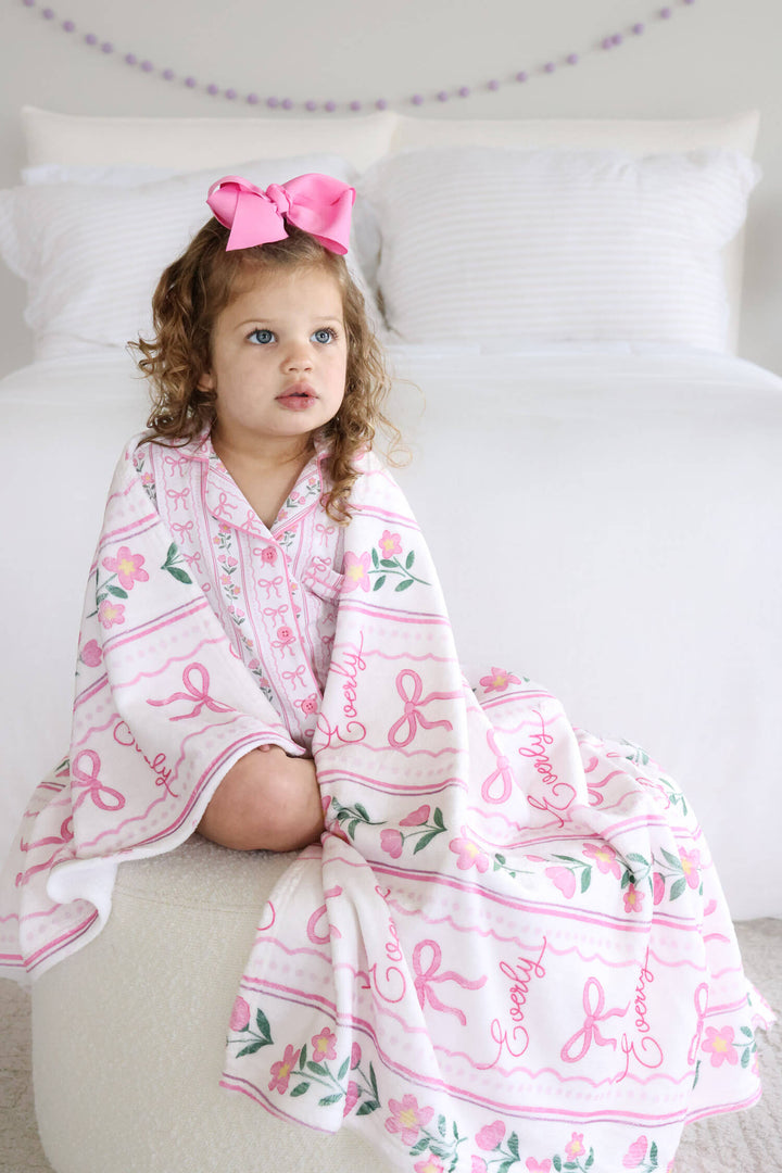 caden lane personalized coquette garden kids blanket