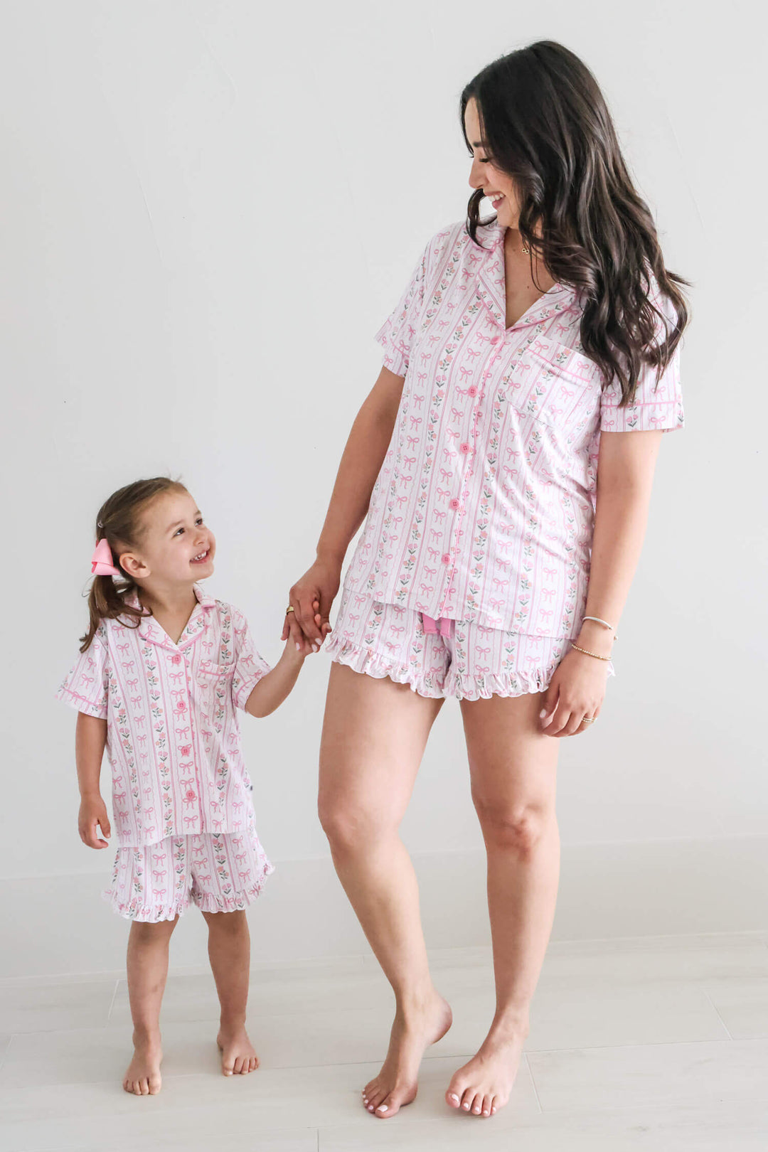 caden lane girl's coquette garden two piece short lounge set mommy and me matching set