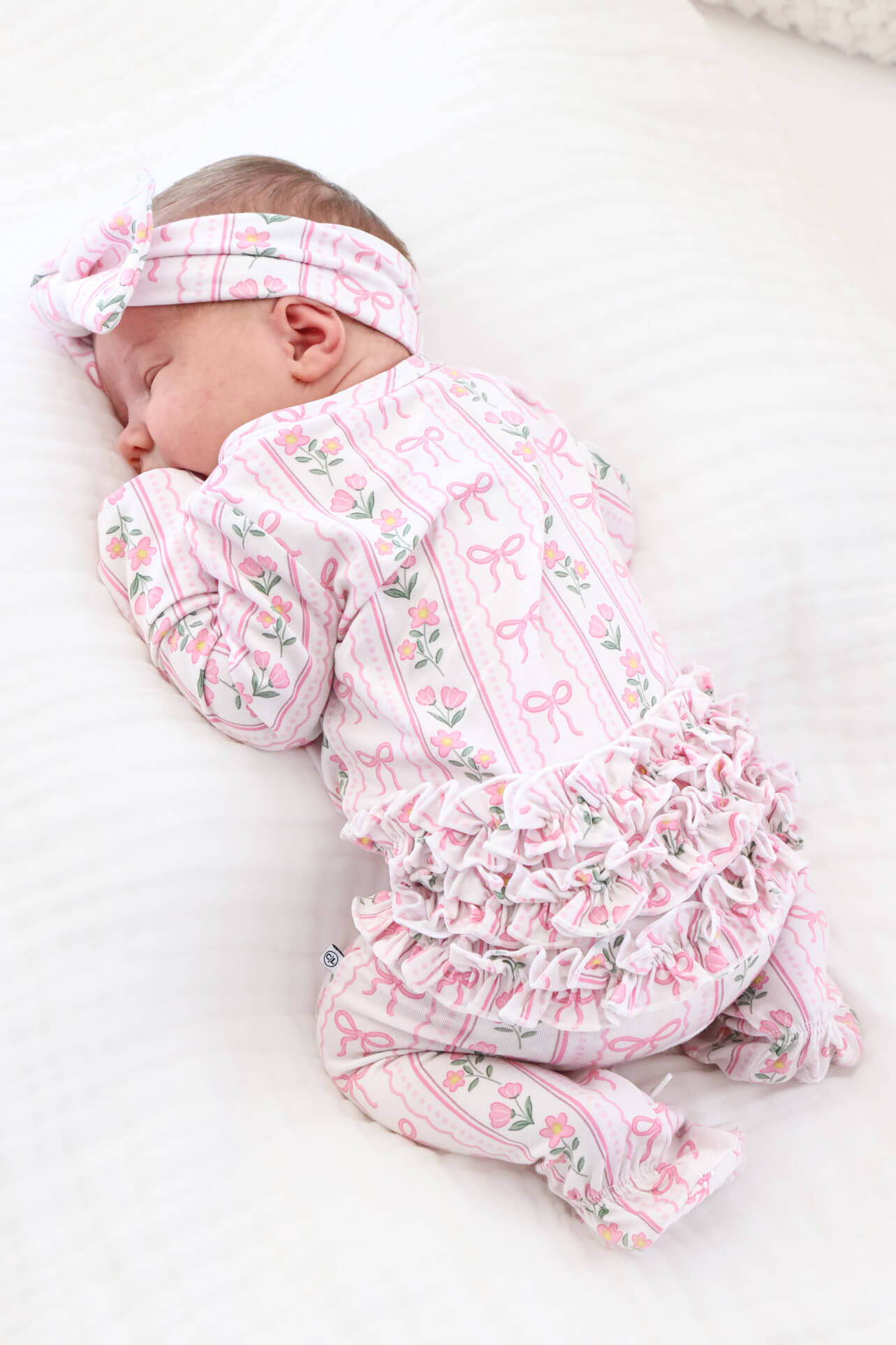Ruffle Zipper Footie | Coquette Garden