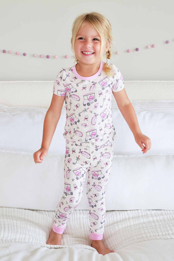 preppy golf two piece pajamas