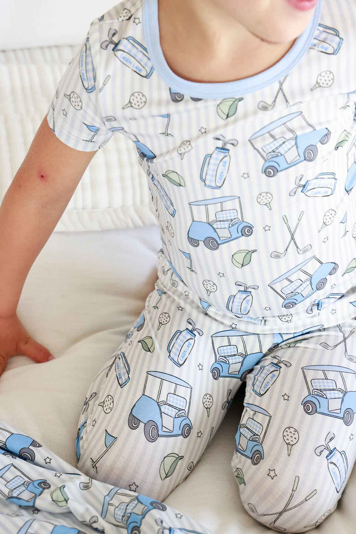 caddie crew blue 2pc pajama set