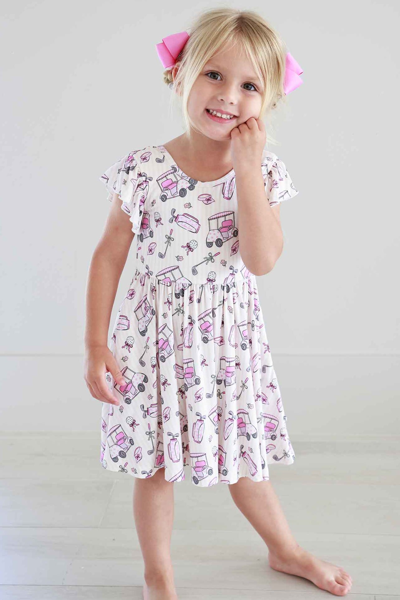 Girls' Ruffle Twirl Dress | Caddie Crew Pink