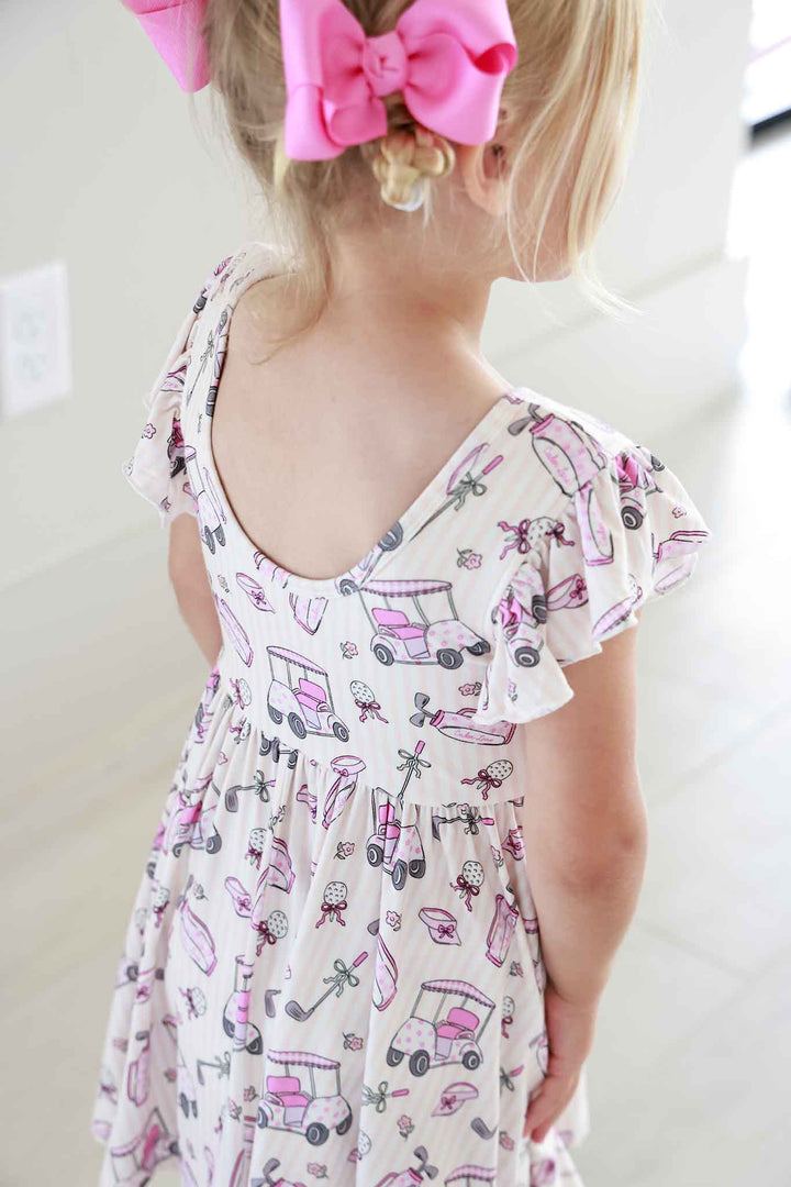 Girls' Ruffle Twirl Dress | Caddie Crew Pink