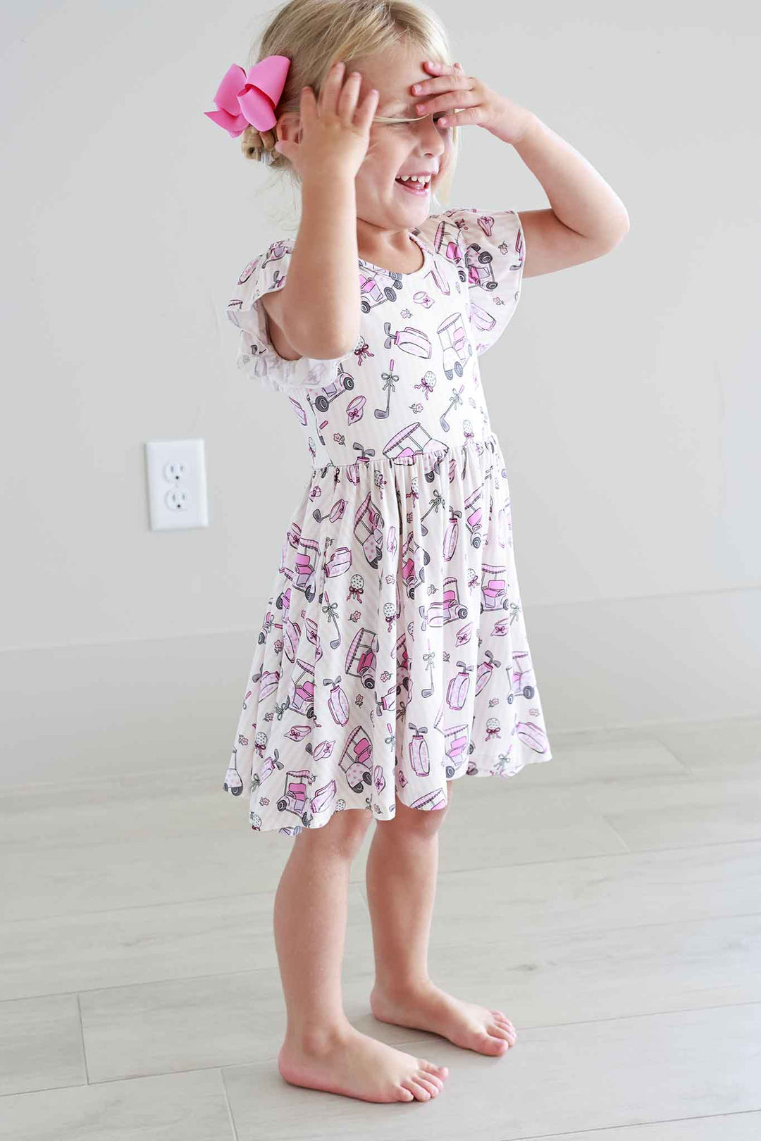 Girls' Ruffle Twirl Dress | Caddie Crew Pink