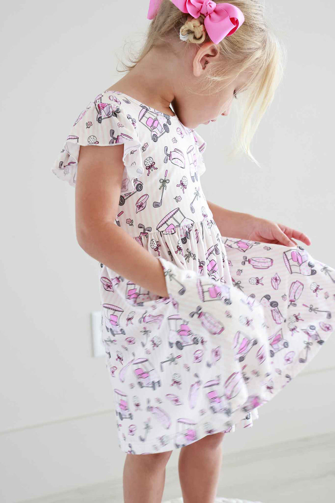 Girls' Ruffle Twirl Dress | Caddie Crew Pink