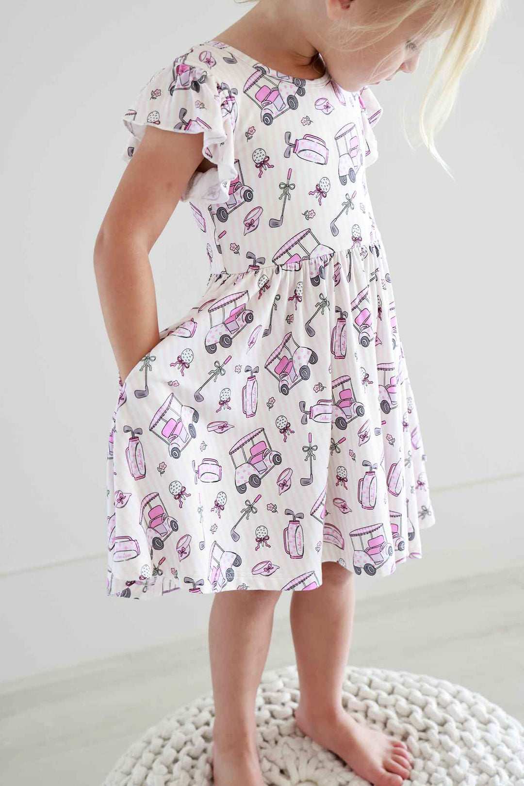 Girls' Ruffle Twirl Dress | Caddie Crew Pink