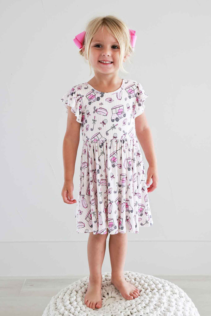 Girls' Ruffle Twirl Dress | Caddie Crew Pink