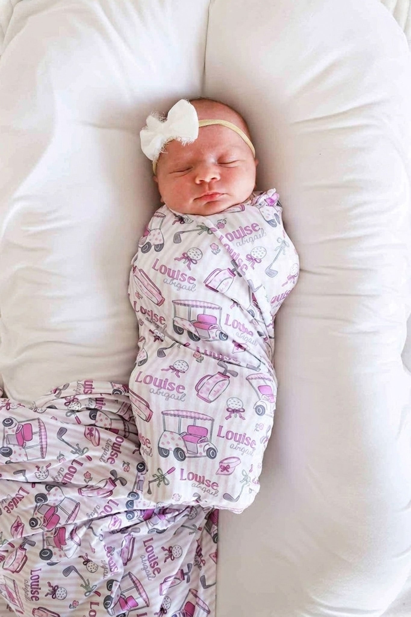 Personalized Swaddle Blanket | Caddie Crew Pink