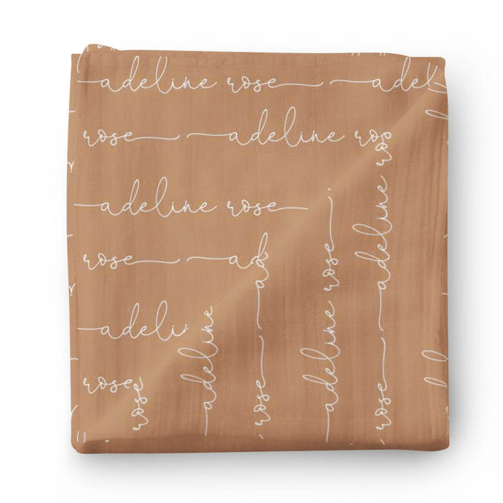 Personalized Camel Baby Name Swaddle Blanket