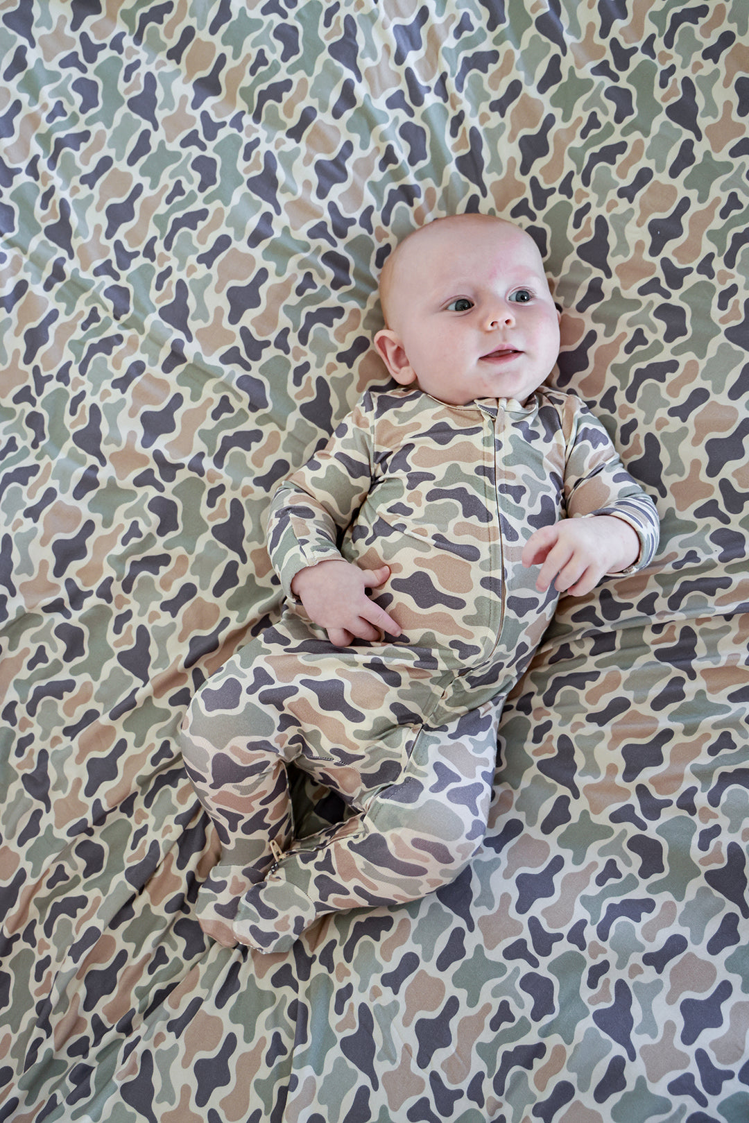 Bamboo Zipper Footie | Camo Cutie