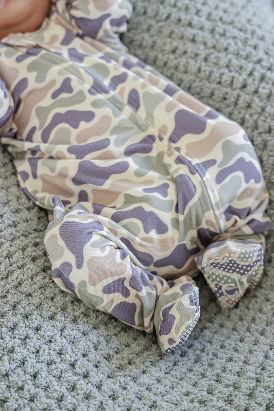 Bamboo Zipper Footie | Camo Cutie