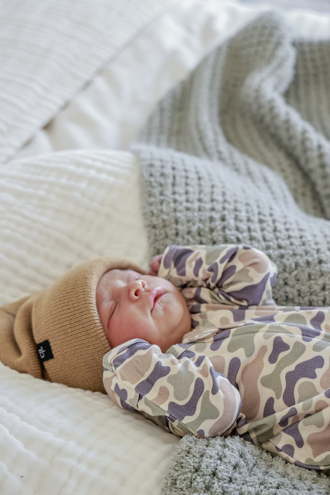 Bamboo Zipper Footie | Camo Cutie