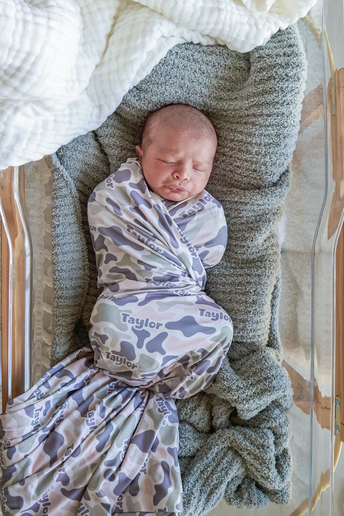 Personalized Swaddle Blanket | Camo Cutie