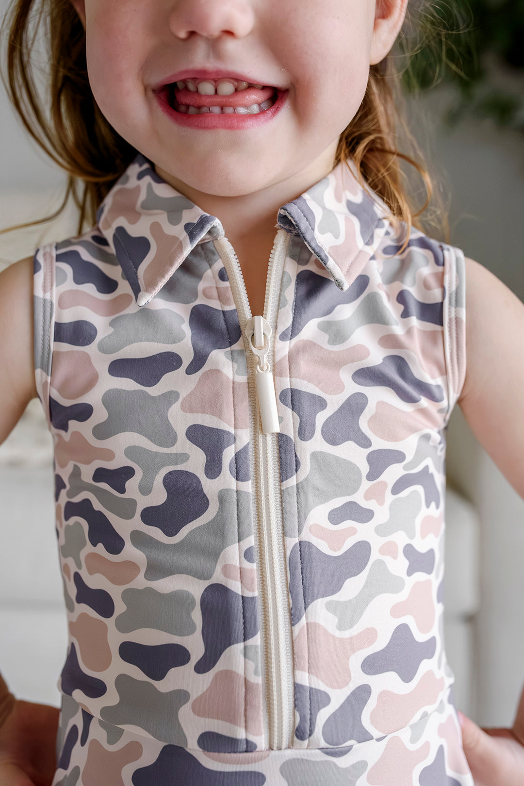 closeup of camo cutie golf dress