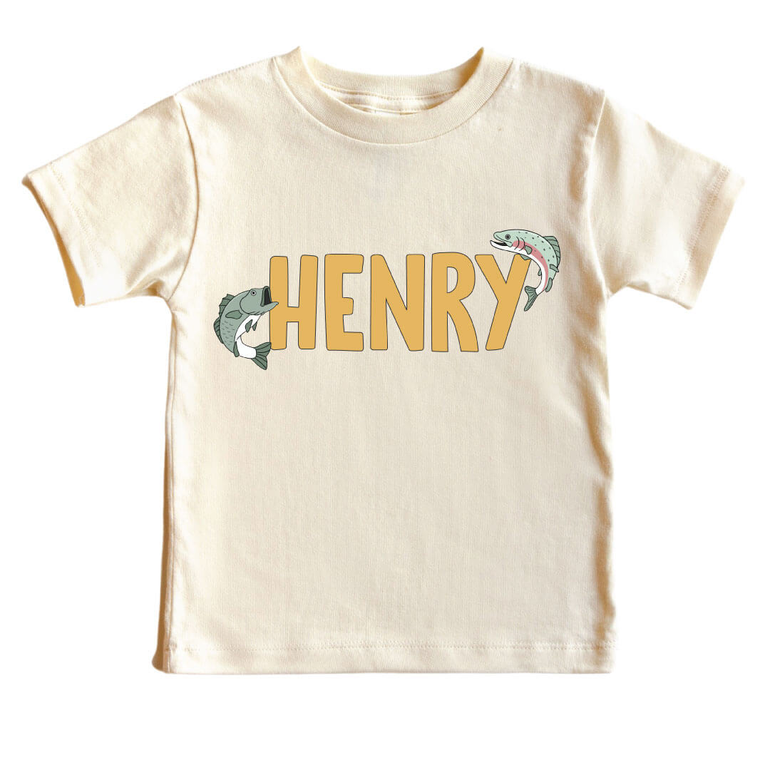 Catch Of The Day Personalized Kids Graphic Tee | Natural