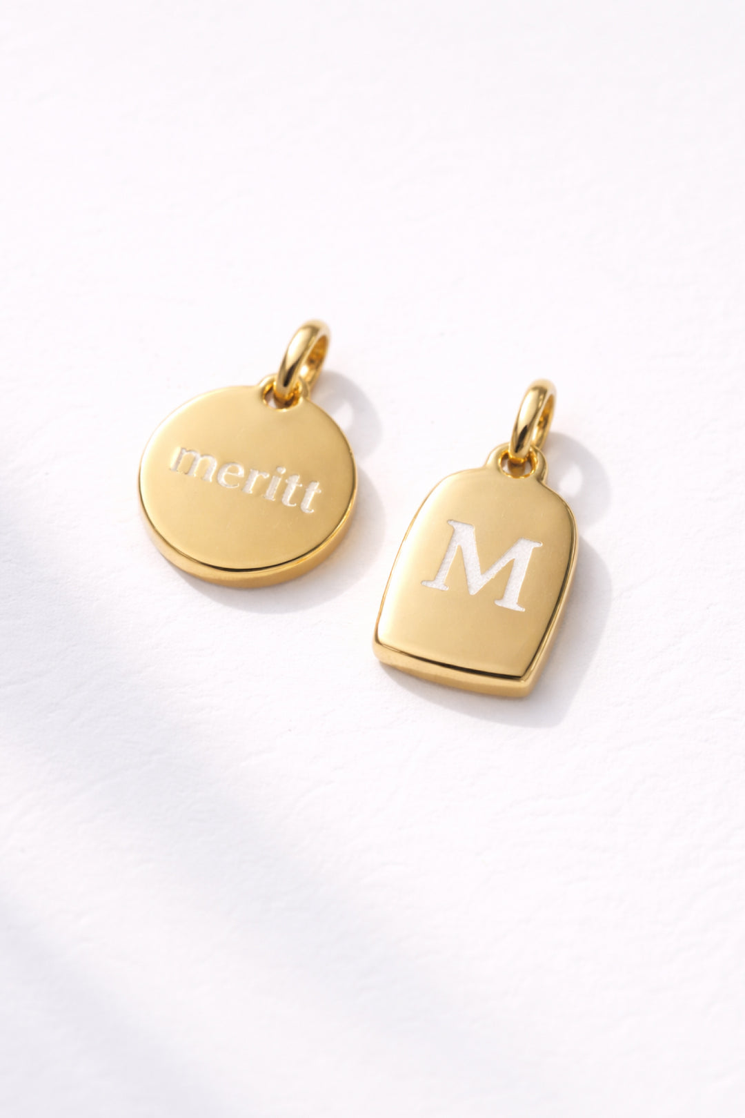 engraved gold charms 