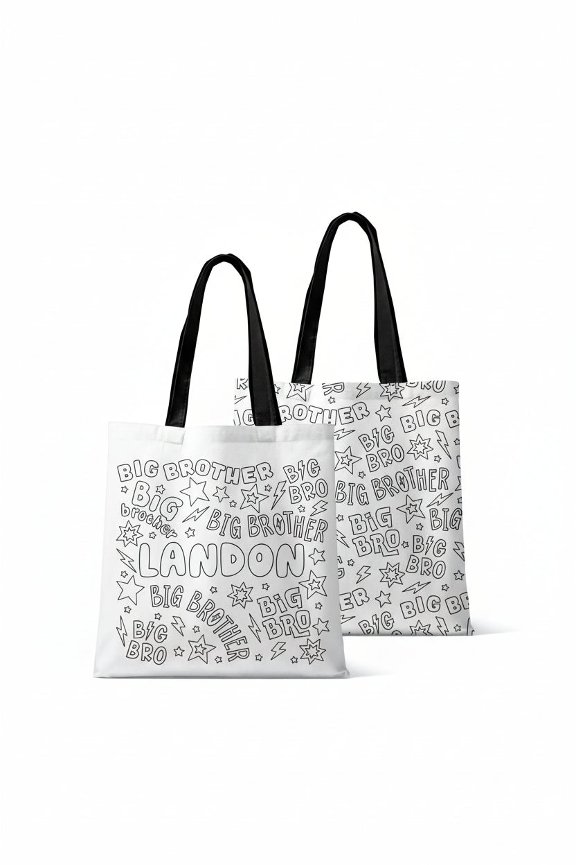 Colorable Personalized Tote Bags | Big Bro