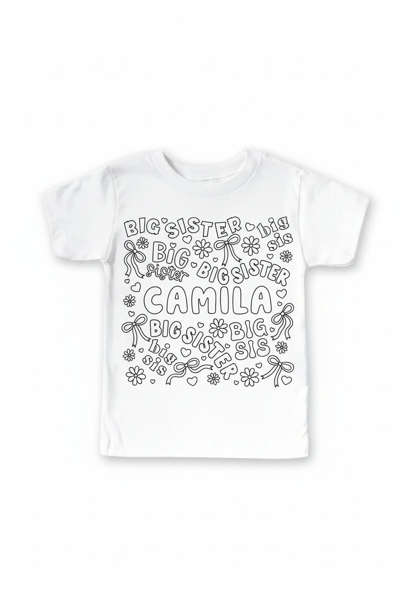 big sis colorable graphic tee for girls 