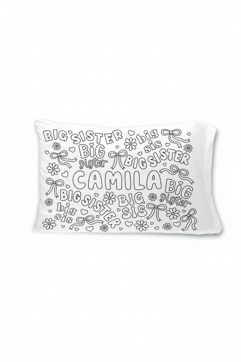 big sister personalized pillow case 