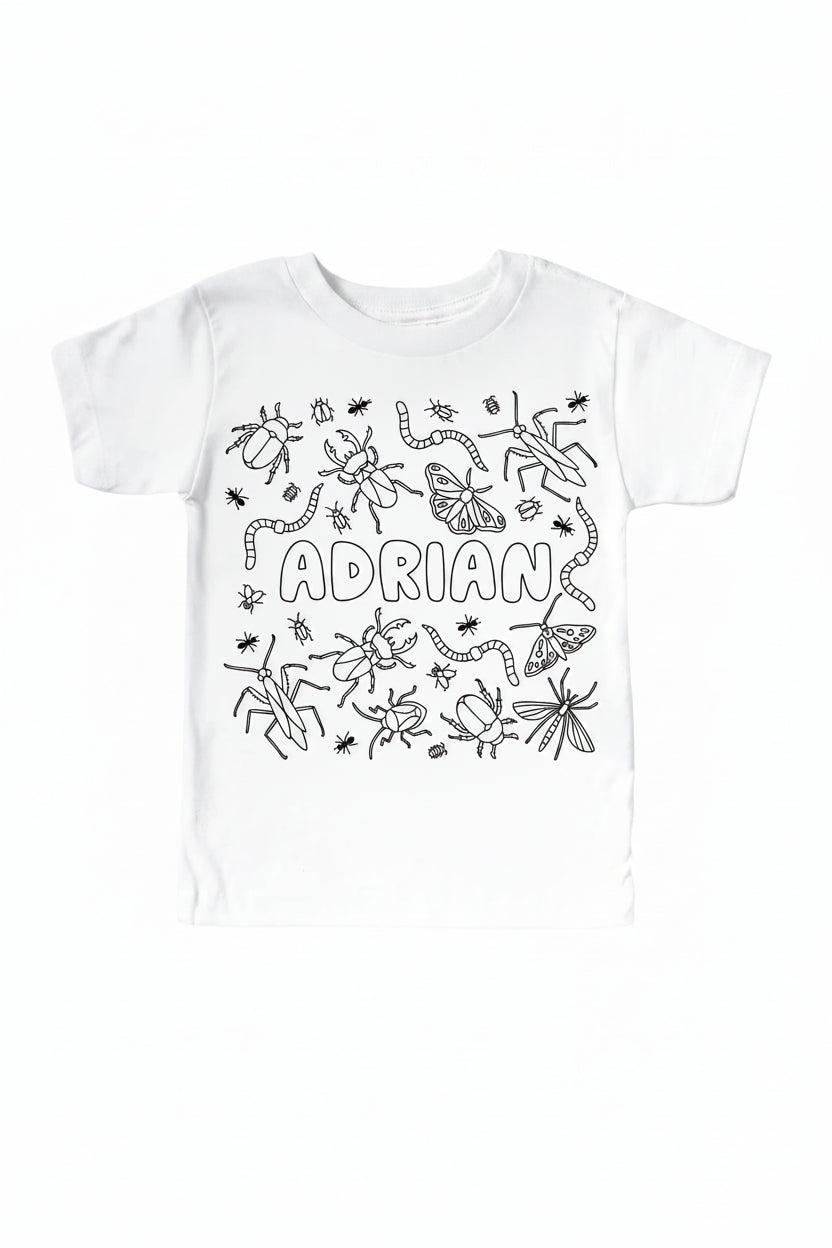 colorable bug graphic tee for kids 