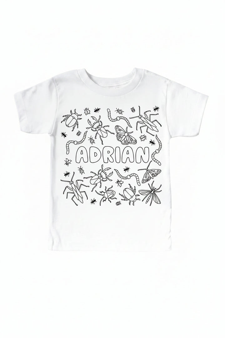 colorable bug graphic tee for kids 
