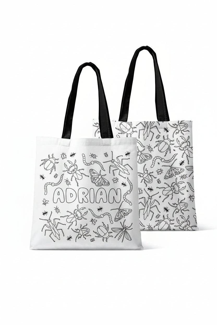 Colorable Personalized Tote Bags | Doodle Bugs