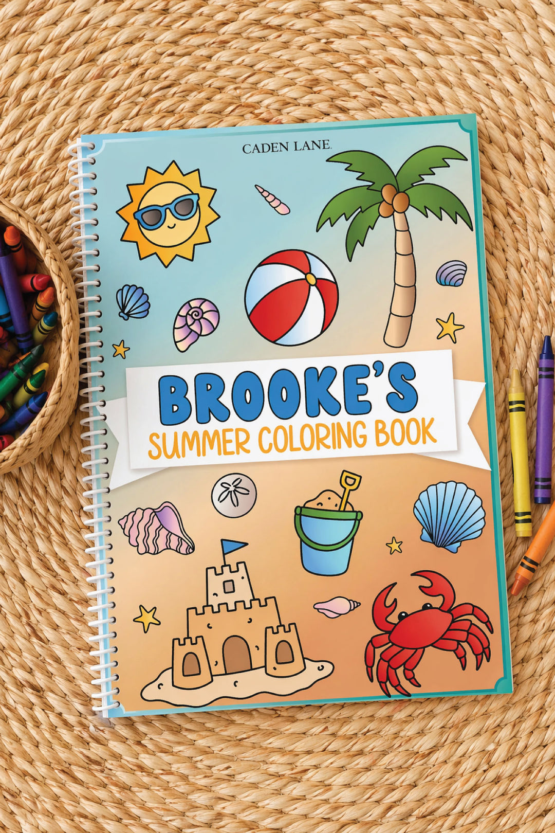 beach personalized coloring book 
