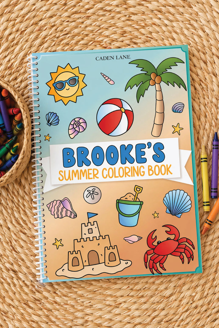 beach personalized coloring book 