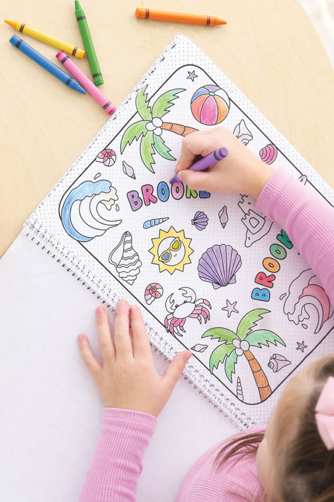 summer beach themed coloring book 