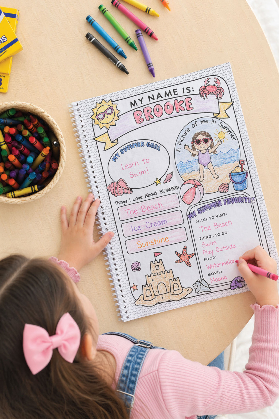 about me personalized coloring book beach themed 