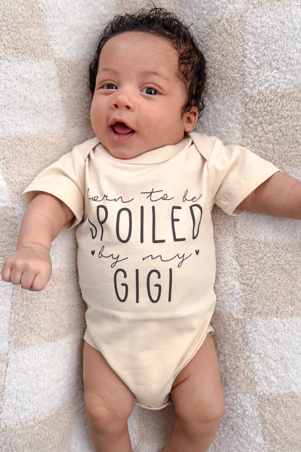 newborn in natural cotton born to be spoiled graphic bodysuit, a sweet ivf milestone gift