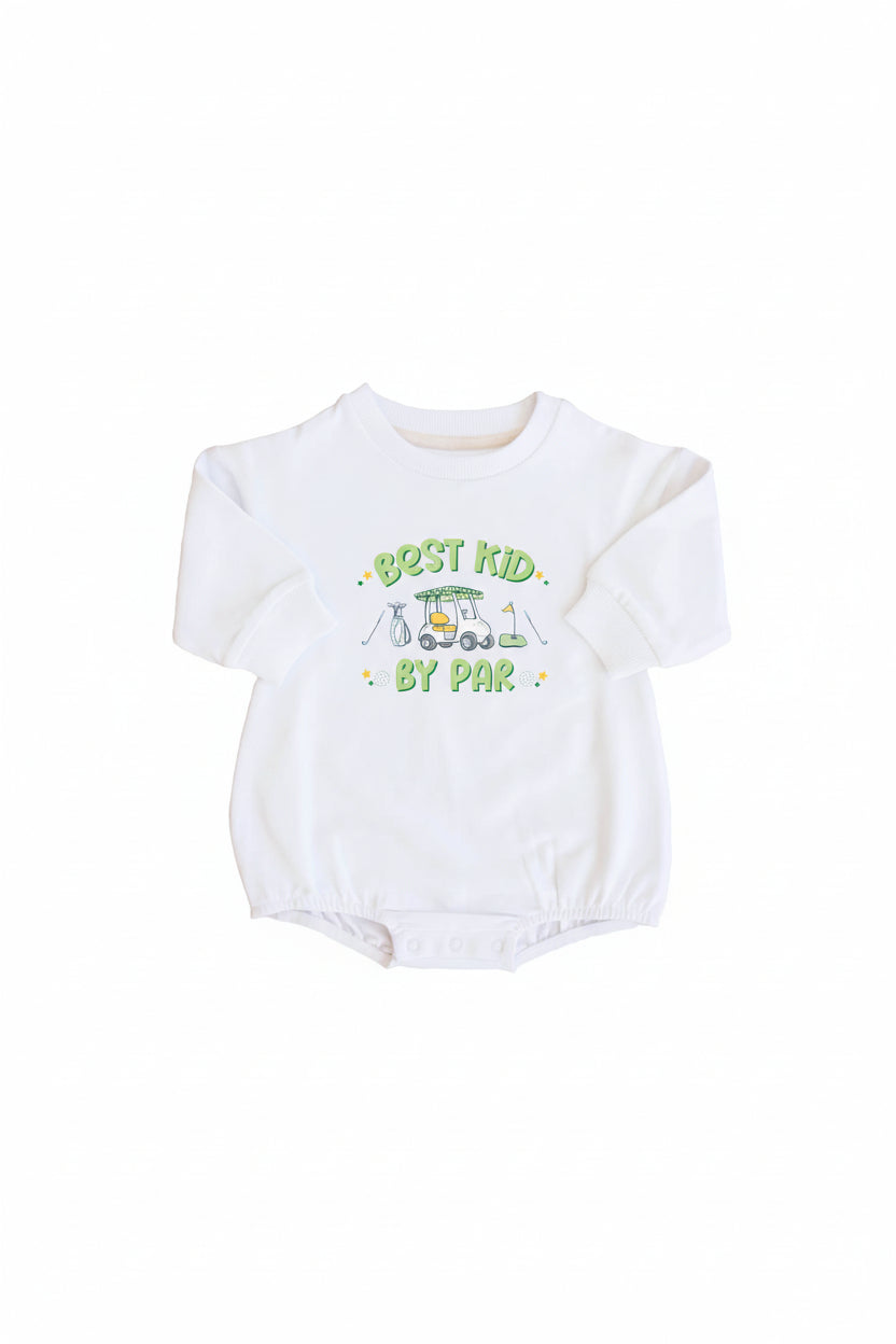 Best Kid By Par Graphic Sweatshirt Bubble Romper | White