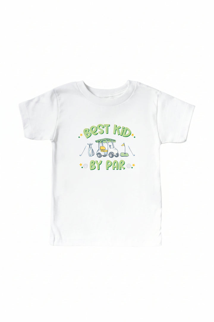 golf print graphic white tee for toddlers