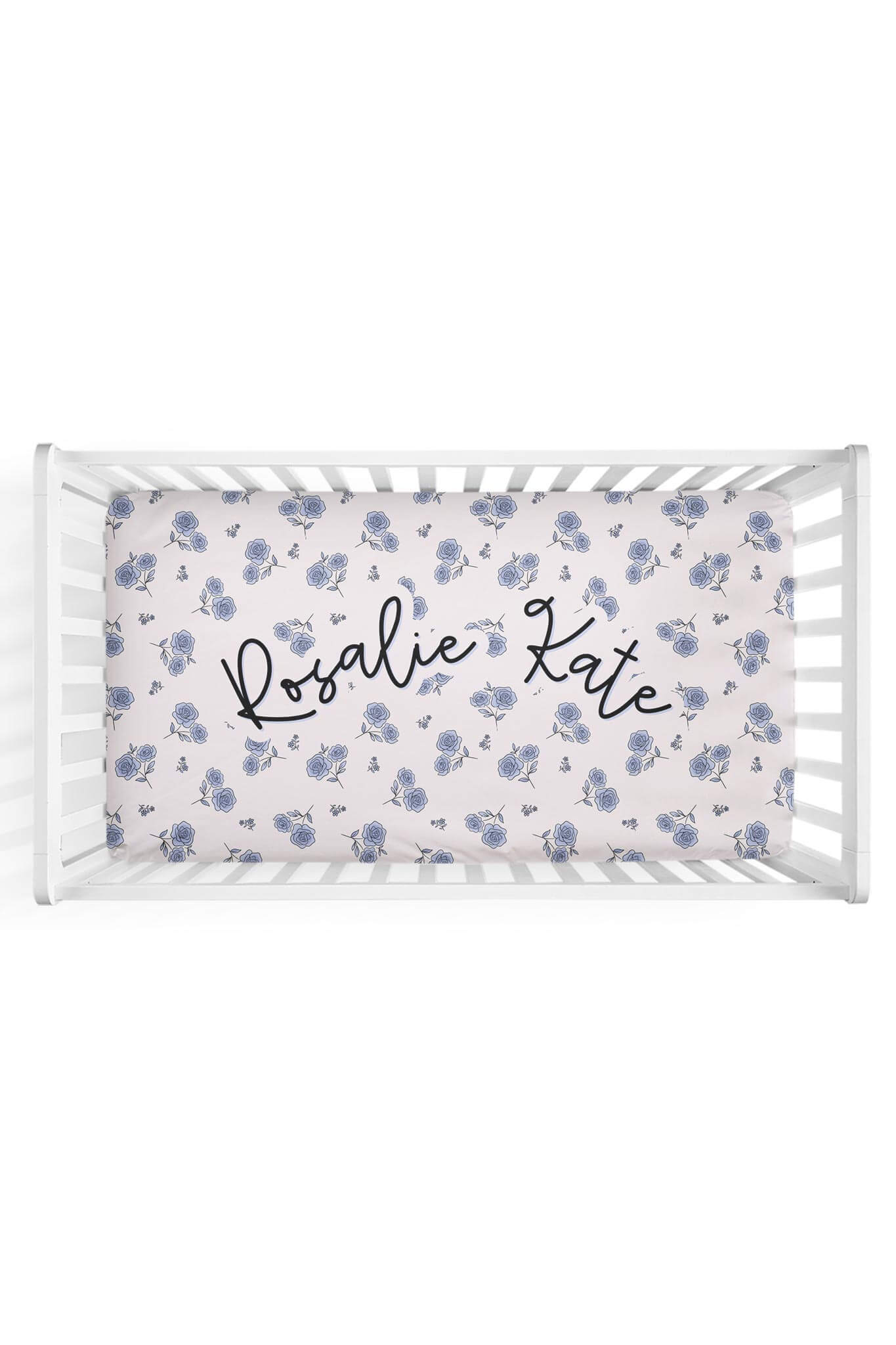 Sapphire Garden Personalized Crib Sheet