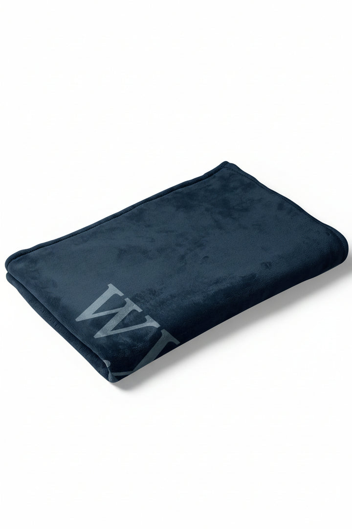 personalized toddler blanket navy
