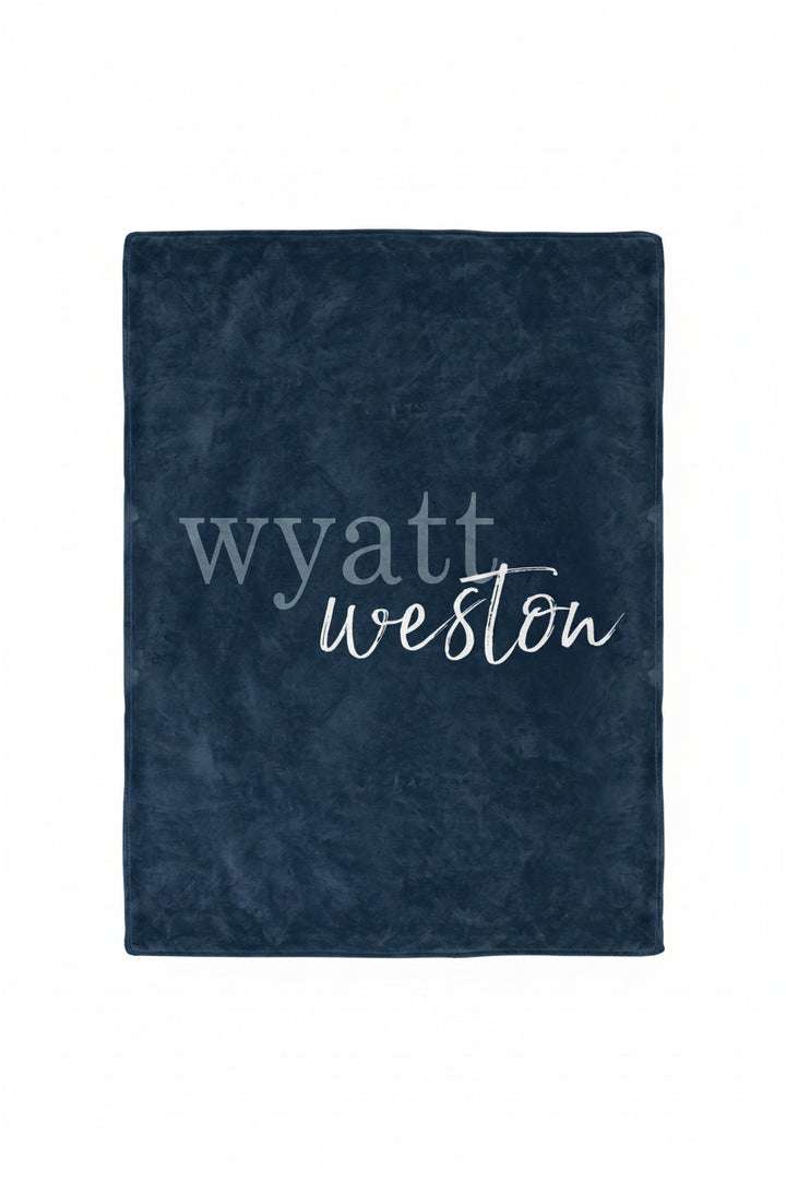 dark navy personalized toddler blanket