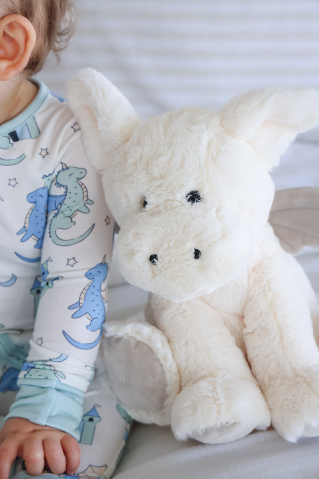 closeup of dreamy dragon stuffed animal