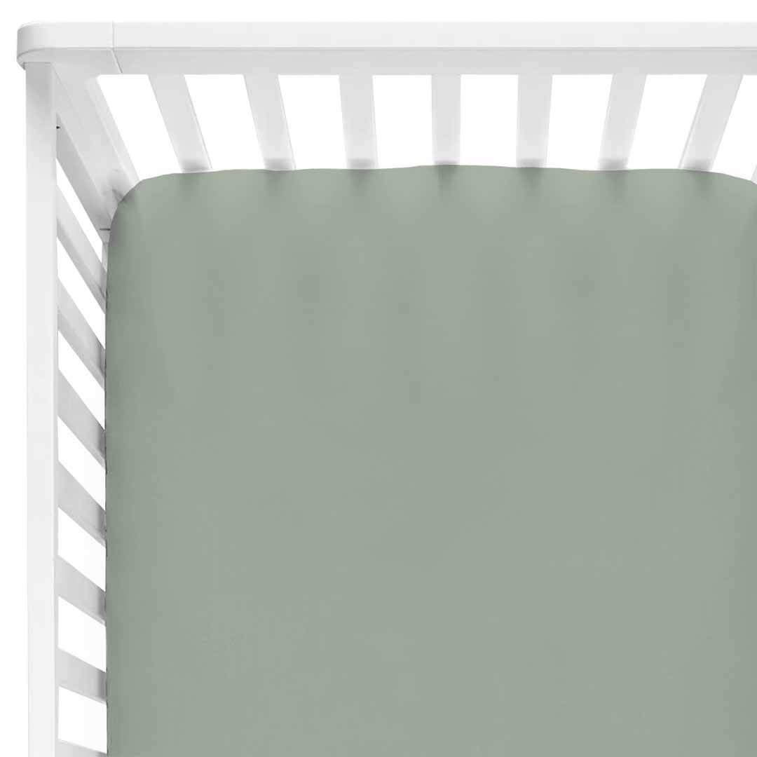 solid moss bamboo knit crib sheet