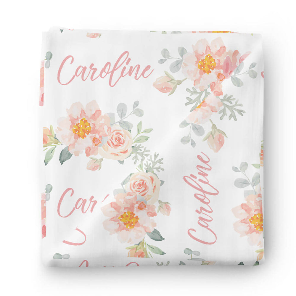personalized swaddle dusty rose 