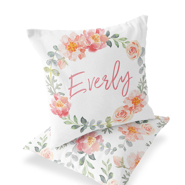 dusty rose personalized accent pillow