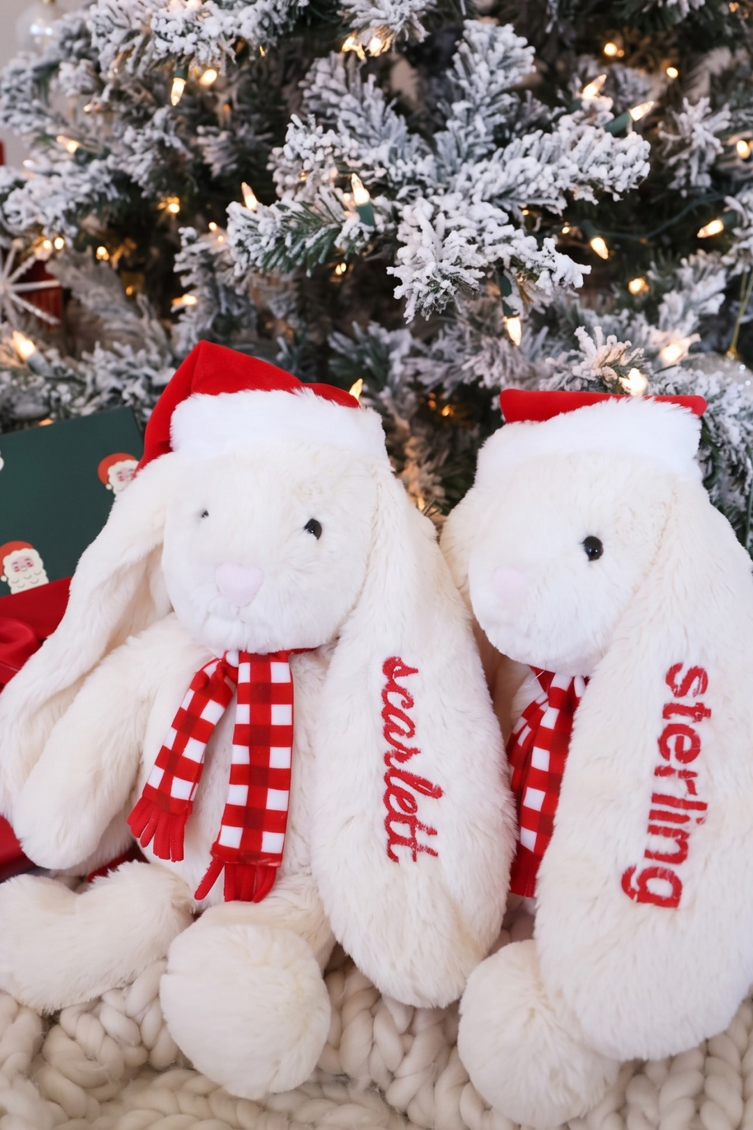 Caden Lane Embroidered Christmas Bunny
