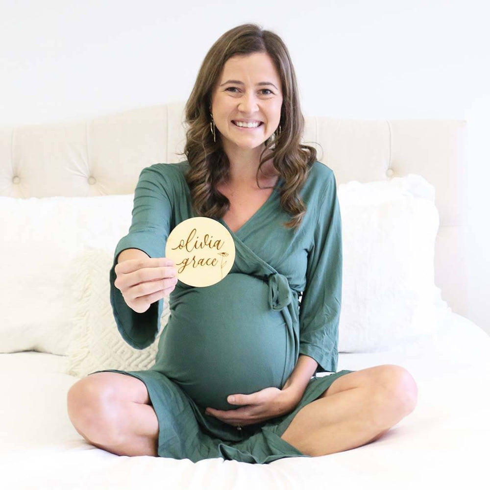 emerald green maternity robe