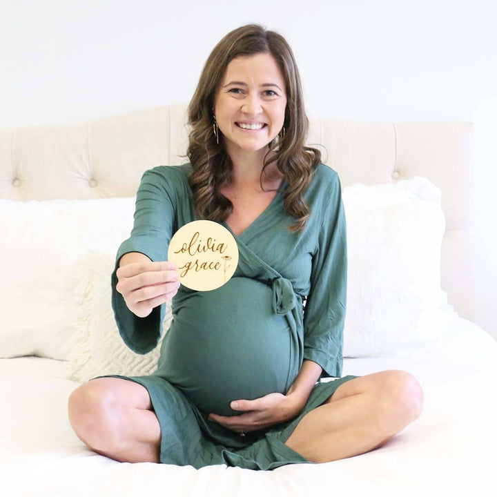 emerald green maternity robe
