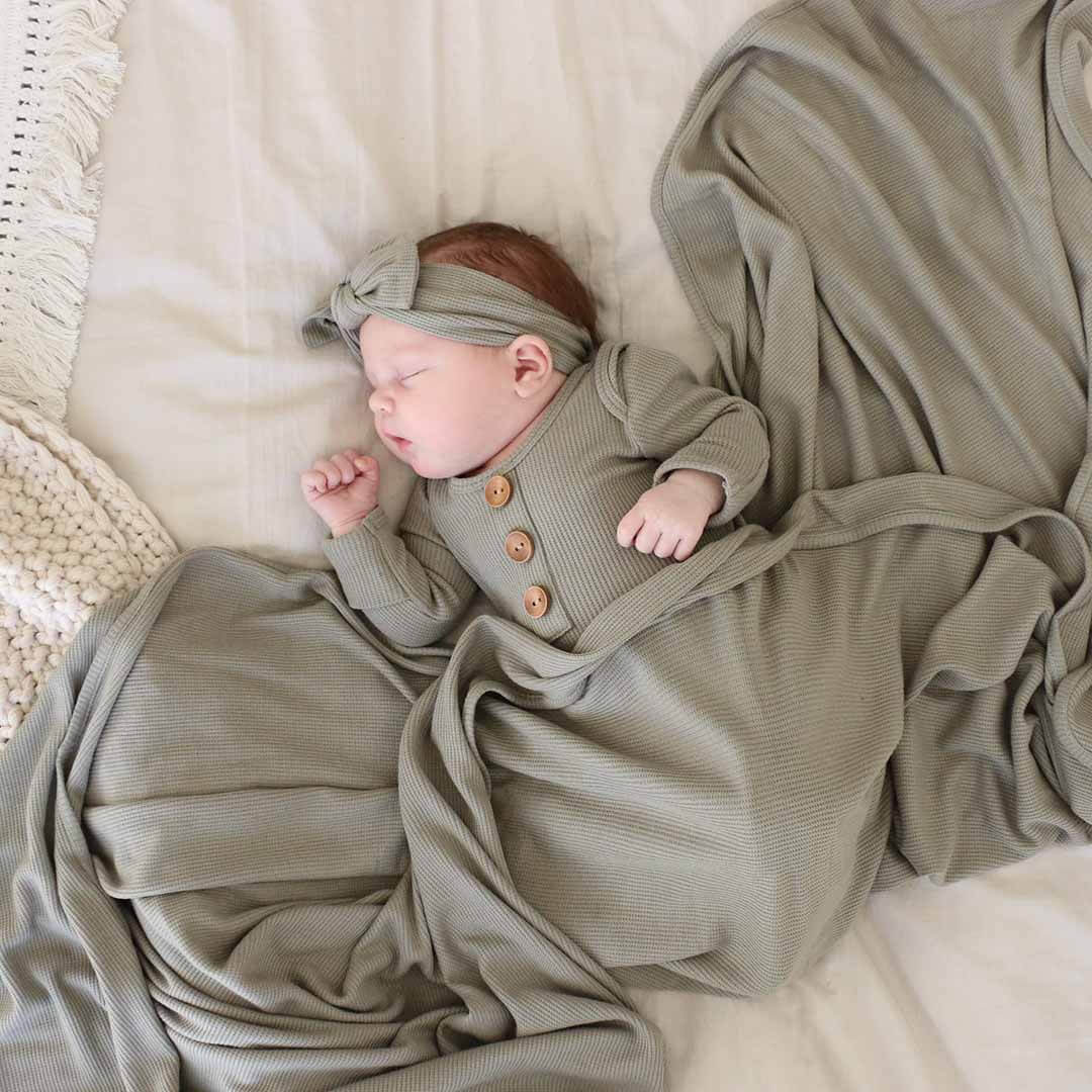 swaddle blanket eucalyptus bamboo waffle overized