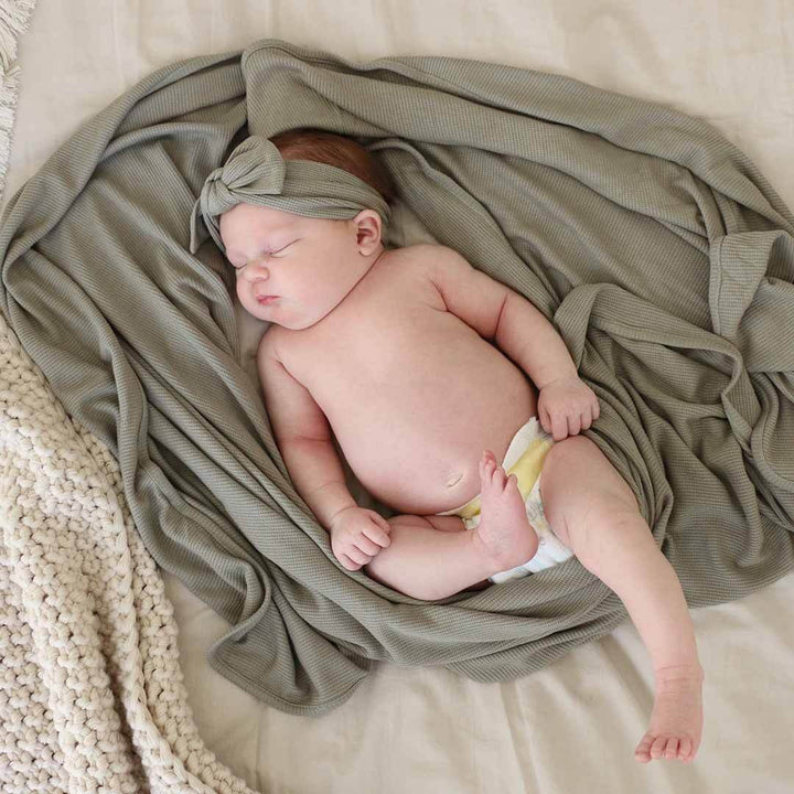 oversized swaddle blanket newborn eucalyptus waffle bamboo 